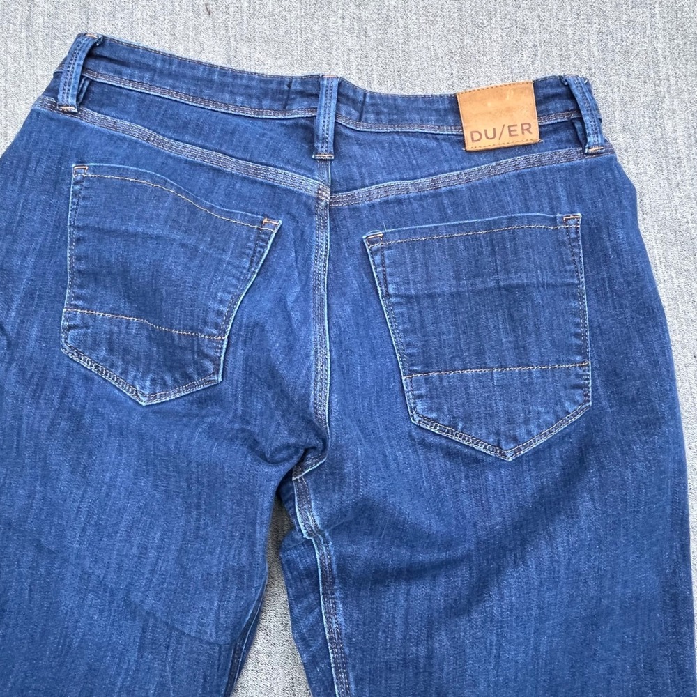 DU/ER Performance Denim Relaxed Fit Jeans Blue L2X Coolmax 34x30 Mens - Picture 6 of 12